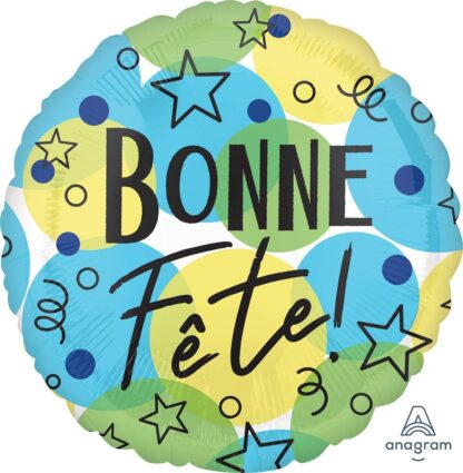 Ballon Bonne fête Métallique Étoile et serpentin (#4260)