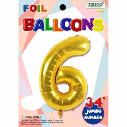 Ballon chiffre 6 Or Métallique (#4486)