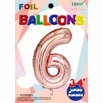 Ballon chiffre 6 Rose Gold Métallique (#4590)