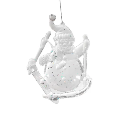Ornement Bonhomme de neige en ski Plastique (#4879)