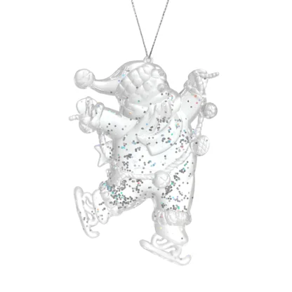Ornement Bonhomme de neige en patin Plastique (#1684)