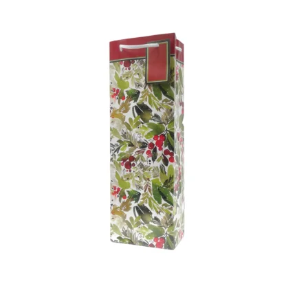 Sac cadeau bouteille Papier Motif Noël (#4642)