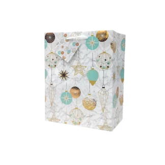 Sac cadeau, moyen Papier Boule de Noël (#3968)