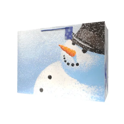 Sac cadeau, jumbo Papier Bonhomme neige (#4640)