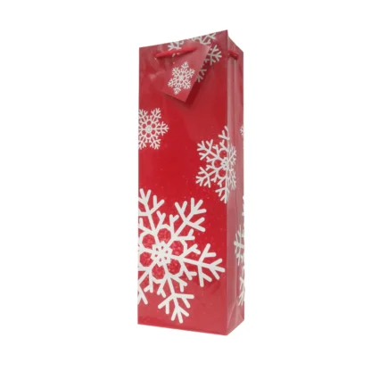 Sac cadeau à bouteille Papier Flocon (#4950)