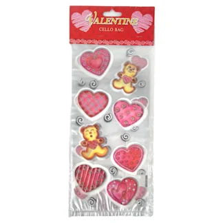 Sacs à surprise Cellophane Coeur et ourson (#0833)