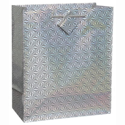 Sac cadeau Argent holographique Papier Abstrait (#4942)