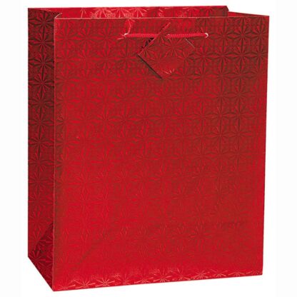 Sac cadeau Rouge holographique Papier Abstrait (#4939)