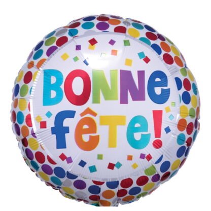 Ballon Bonne fête Métallique à Pois (#2957)