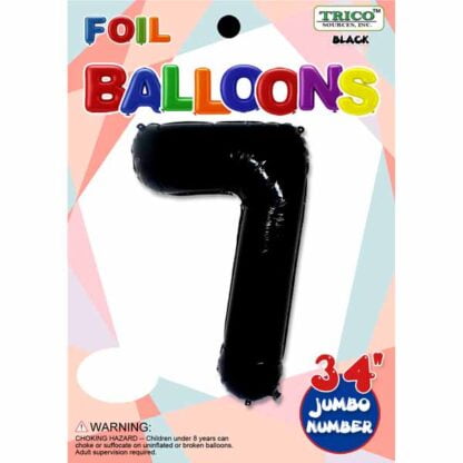 Ballon chiffre 7 Noir Métallique (#4575)