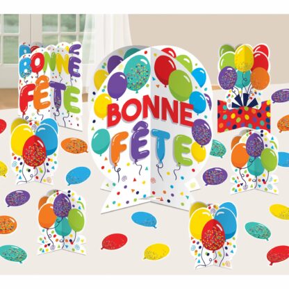 Ensemble de décorations pour table Bonne fête Carton Ballons et Confettis (#4549)