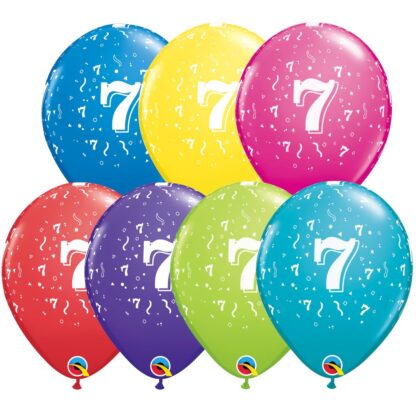 Ballon 11'' chiffre 7 Latex Serpentin (#5099)