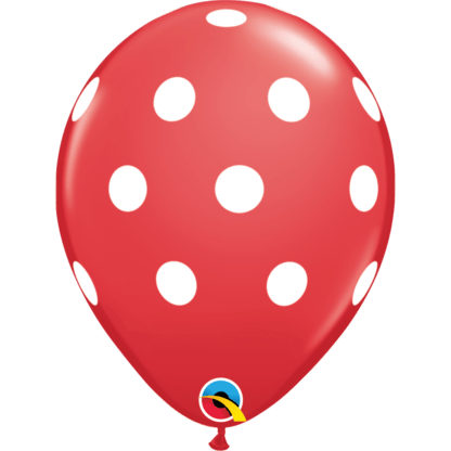 Ballon 11'' Rouge Latex à Pois (#5120)