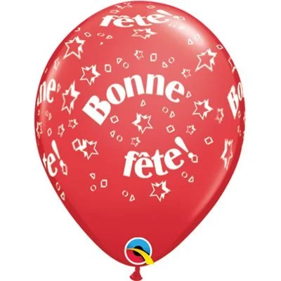 Ballon 11'' Bonne fête Rouge Latex Étoile (#5211)