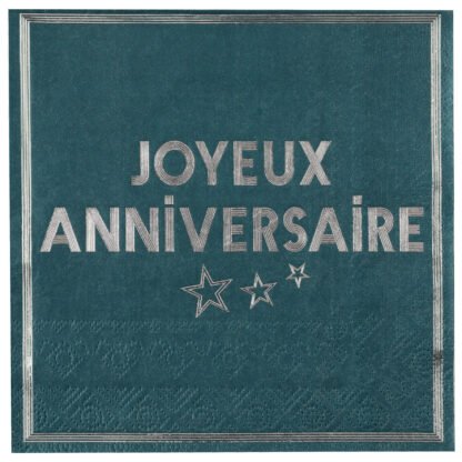 Serviettes de table Papier Joyeux anniversaire (#5500)