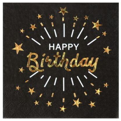 Serviette de table Happy Birthday étincelant Papier Étoile (#5533)