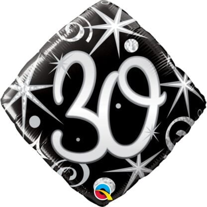 Ballon numéro 30 Métallique Étoile et serpentin (#2725)