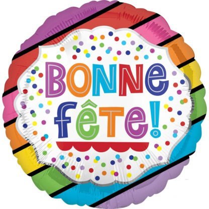 Ballon Bonne fête Métallique à Pois (#0008)